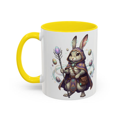 Easter Egg Accent Coffee Mug — Colorful Floral Bunny Design (11/15oz)