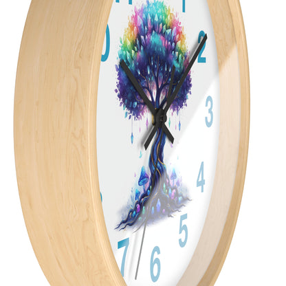 Colorful Tree Wall Clock — Rainbow Tree Home Decor Clock