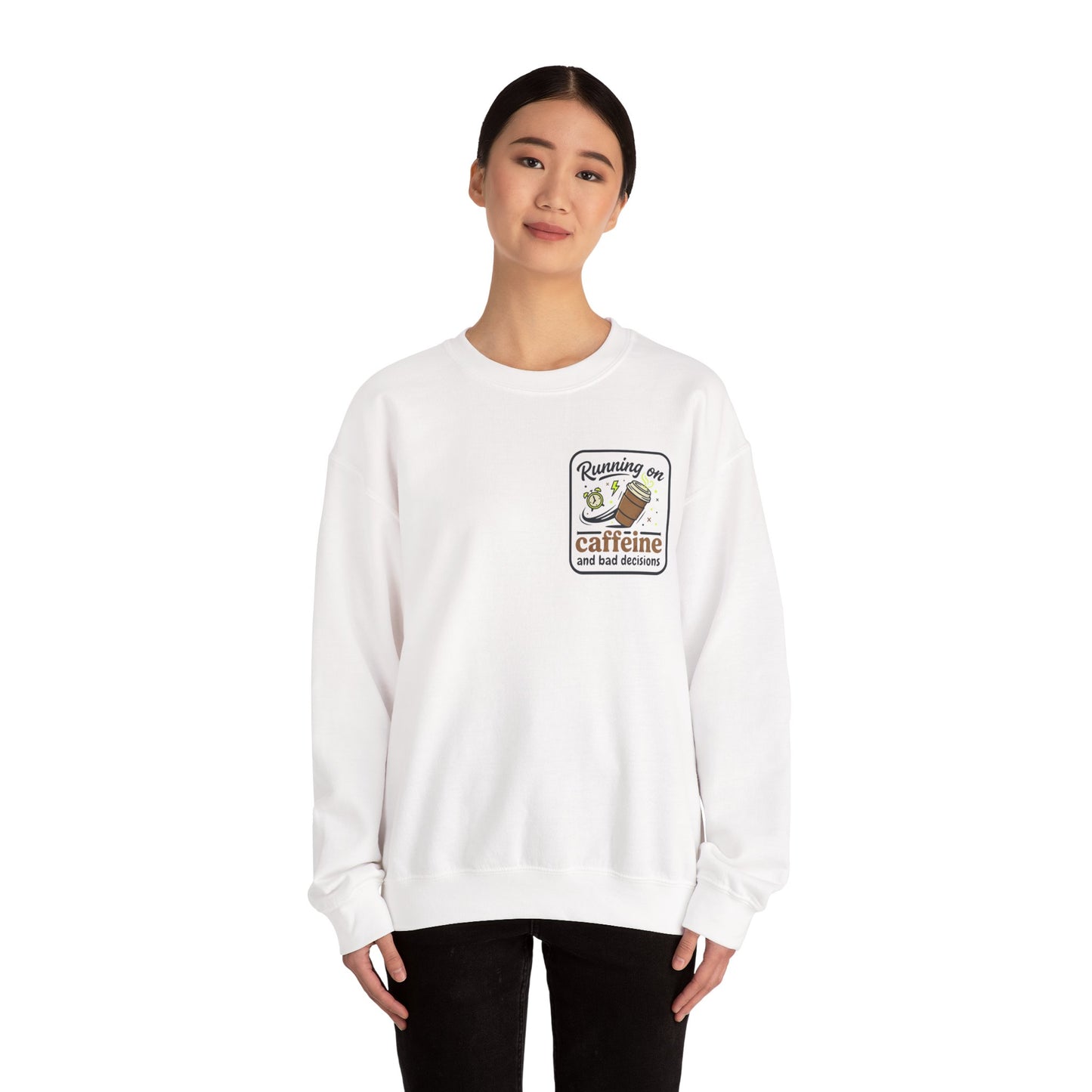Crewneck Sweatshirt — "Mentally on Vacation, Physically at Work" Coffee Vibe