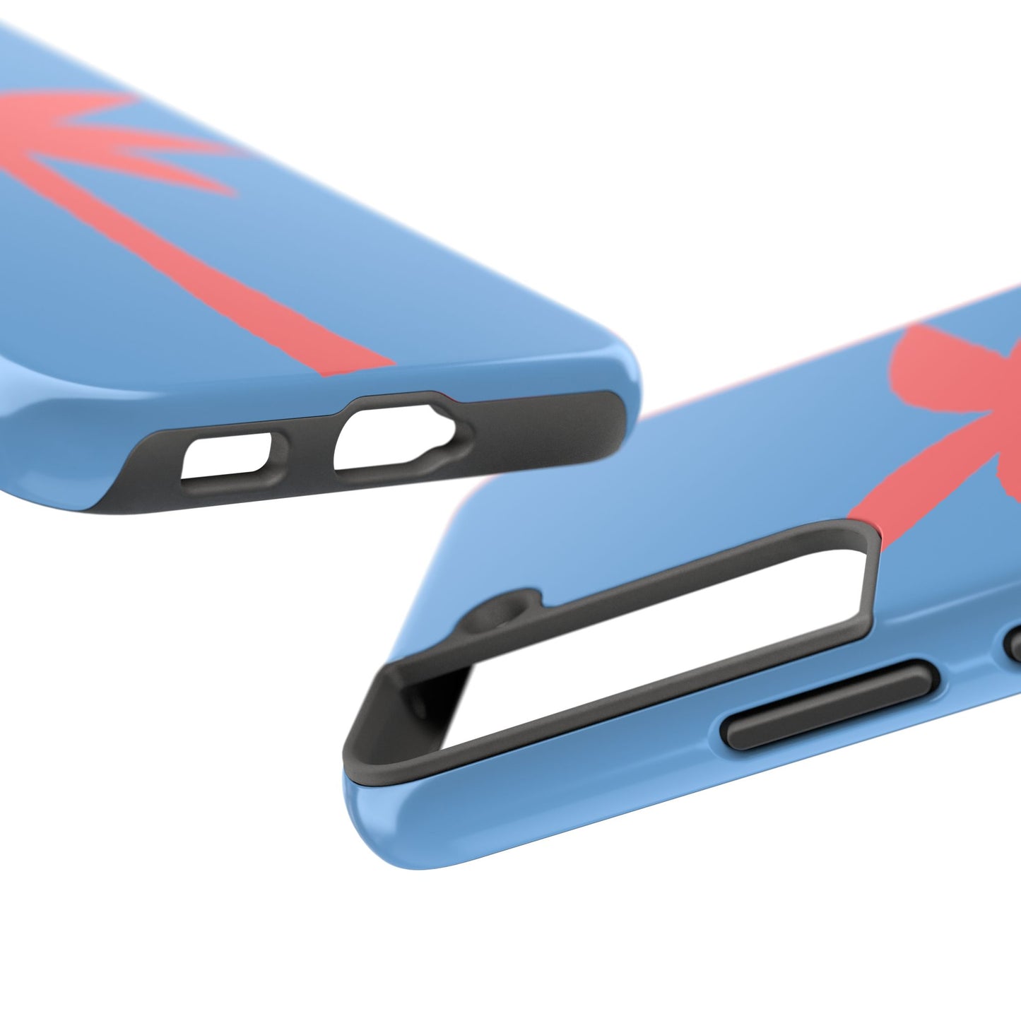 Tough Phone Case — Coral Palm on Sky Blue (Durable Protective Phone Cover)