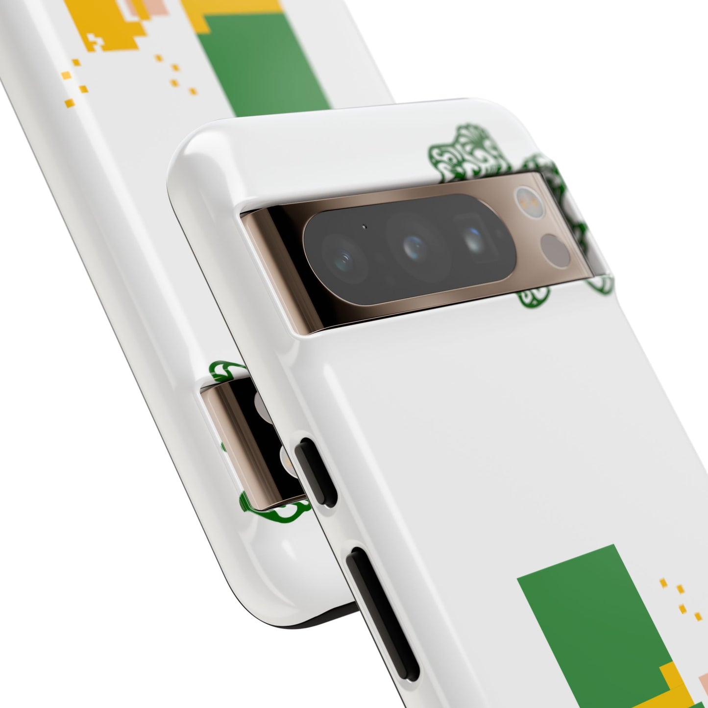 St. Patrick’s Pixel Leprechaun Phone Case — Cute Retro Gaming Clover Design