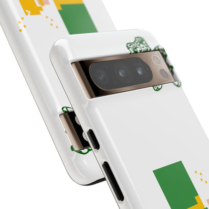 St. Patrick’s Pixel Leprechaun Phone Case — Cute Retro Gaming Clover Design