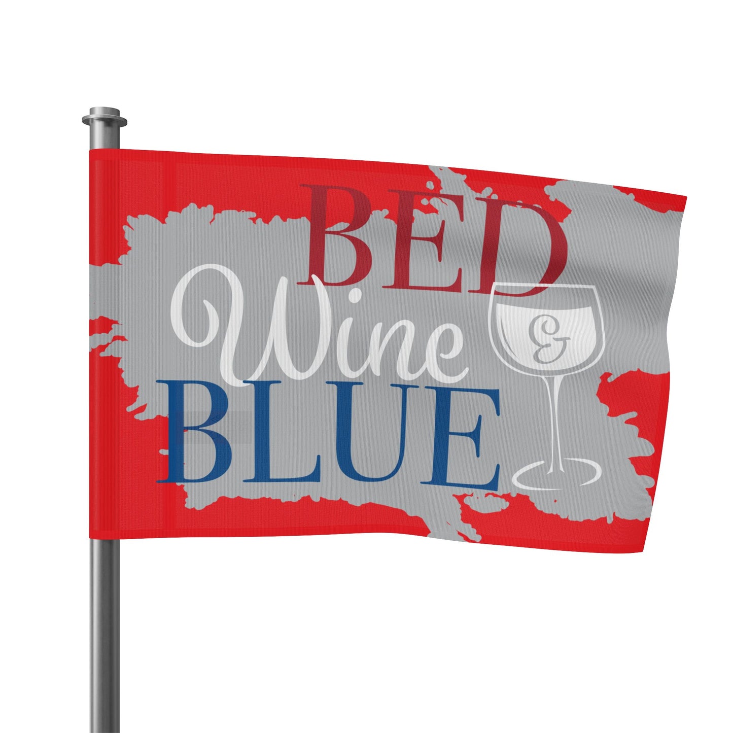 Flag - Red Wine & Blue Decorative Flag (Bed Wine & Blue Design)