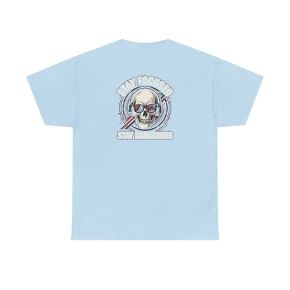 Unisex Heavy Cotton Tee DISCIPLINE OVER FEELINGS , STAY FOCUSED STAY DANGEROUS.