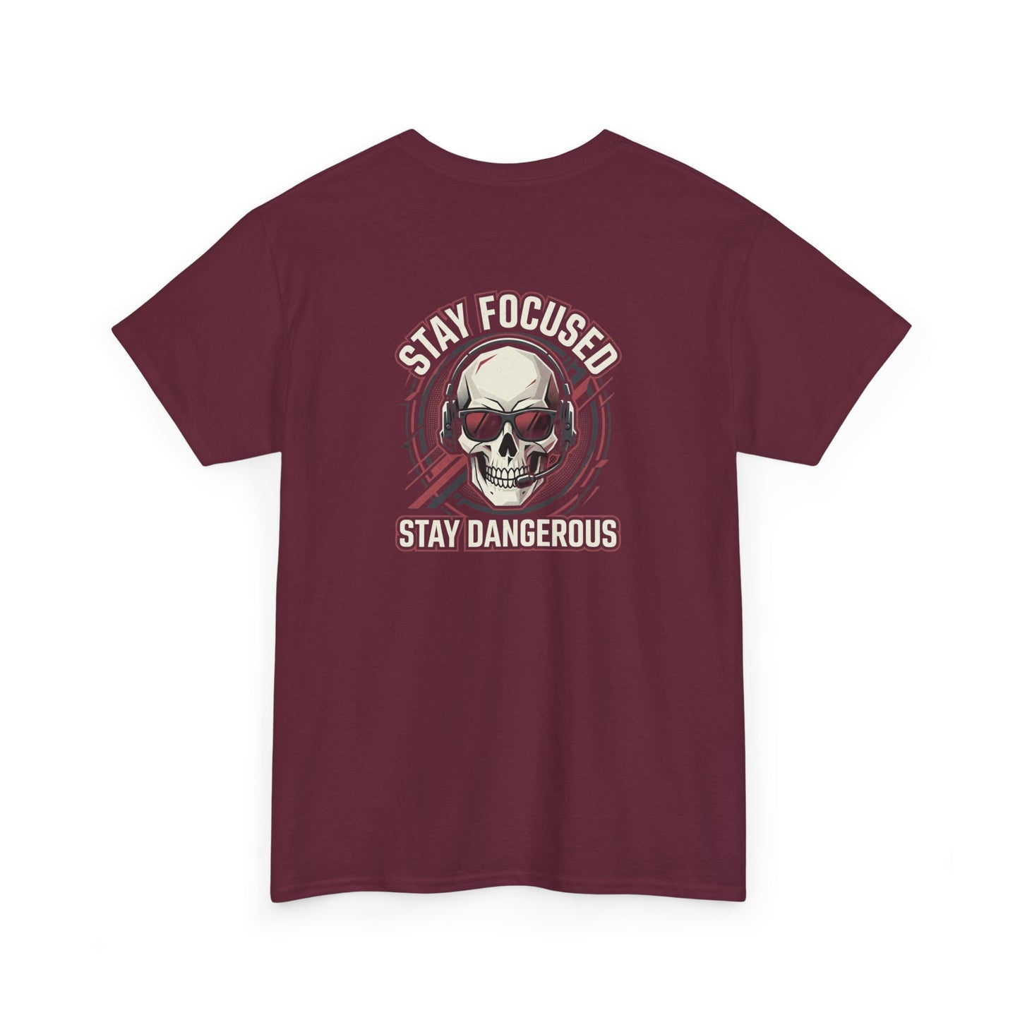 Unisex Heavy Cotton Tee DISCIPLINE OVER FEELINGS , STAY FOCUSED STAY DANGEROUS.