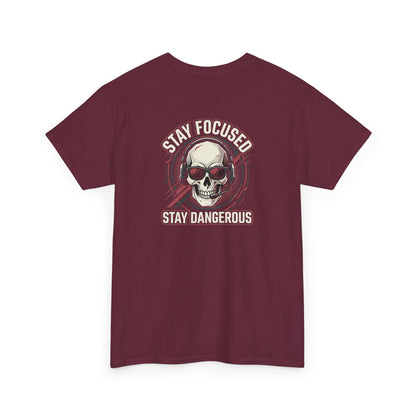 Unisex Heavy Cotton Tee DISCIPLINE OVER FEELINGS , STAY FOCUSED STAY DANGEROUS.