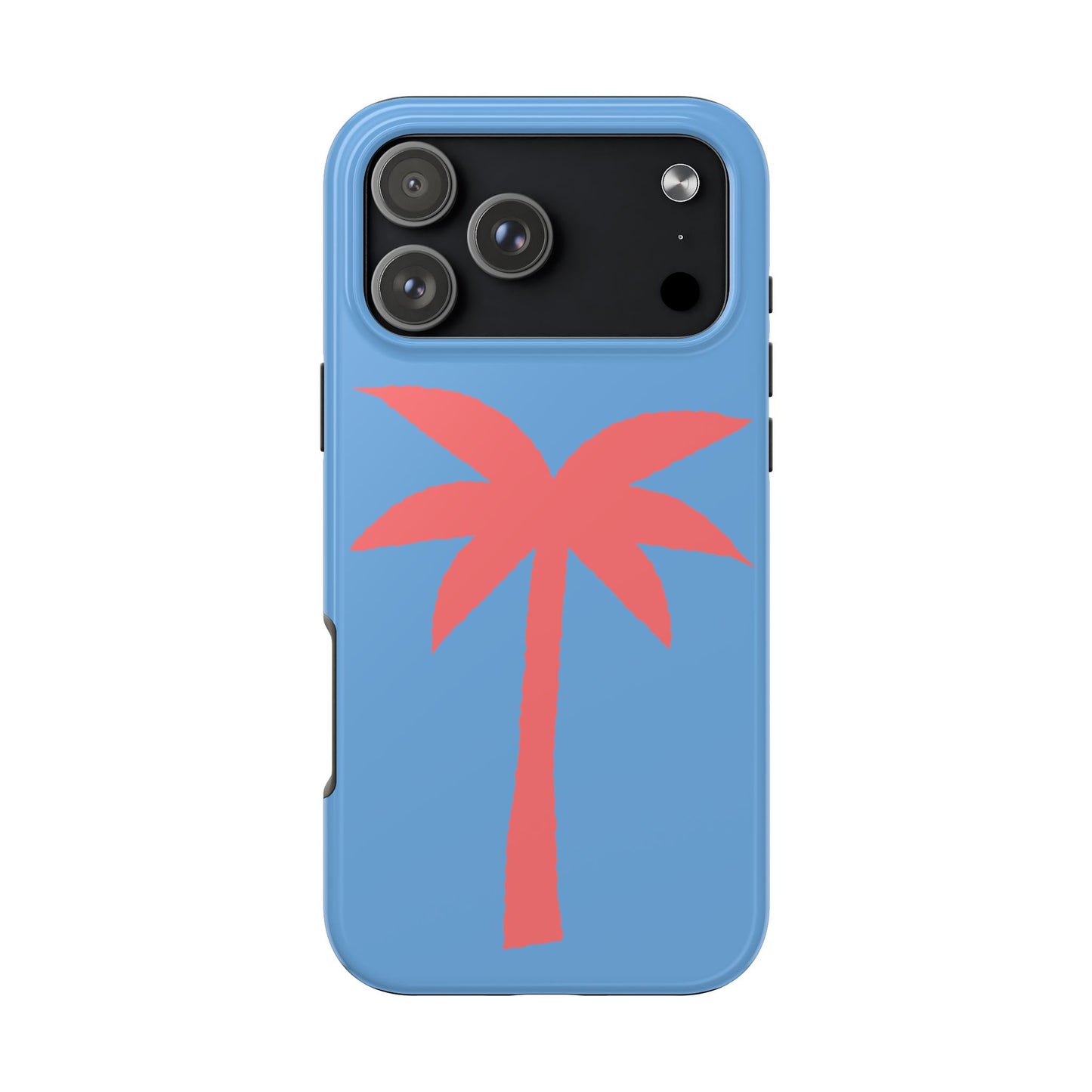 Tough Phone Case — Coral Palm on Sky Blue (Durable Protective Phone Cover)