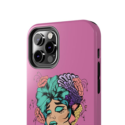 Tough Phone Case — Retro Floral Femme Illustration, Protective Art Phone Cover