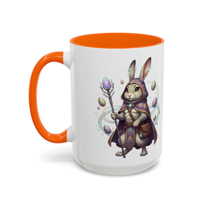 Easter Egg Accent Coffee Mug — Colorful Floral Bunny Design (11/15oz)