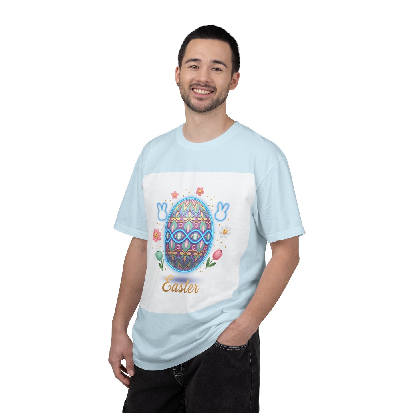Easter Egg T-Shirt — Pastel Painted Egg & Basket Graphic