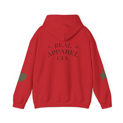 New Day Hoodie — "New Day" Graphic Pullover with Star & Heart Sleeve Accents