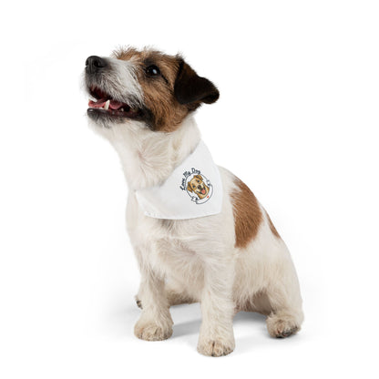 Pet Bandana Collar — "Love My Dog" Cute Dog Portrait Bandana Collar for Dogs, Adjustable Collar Accessory