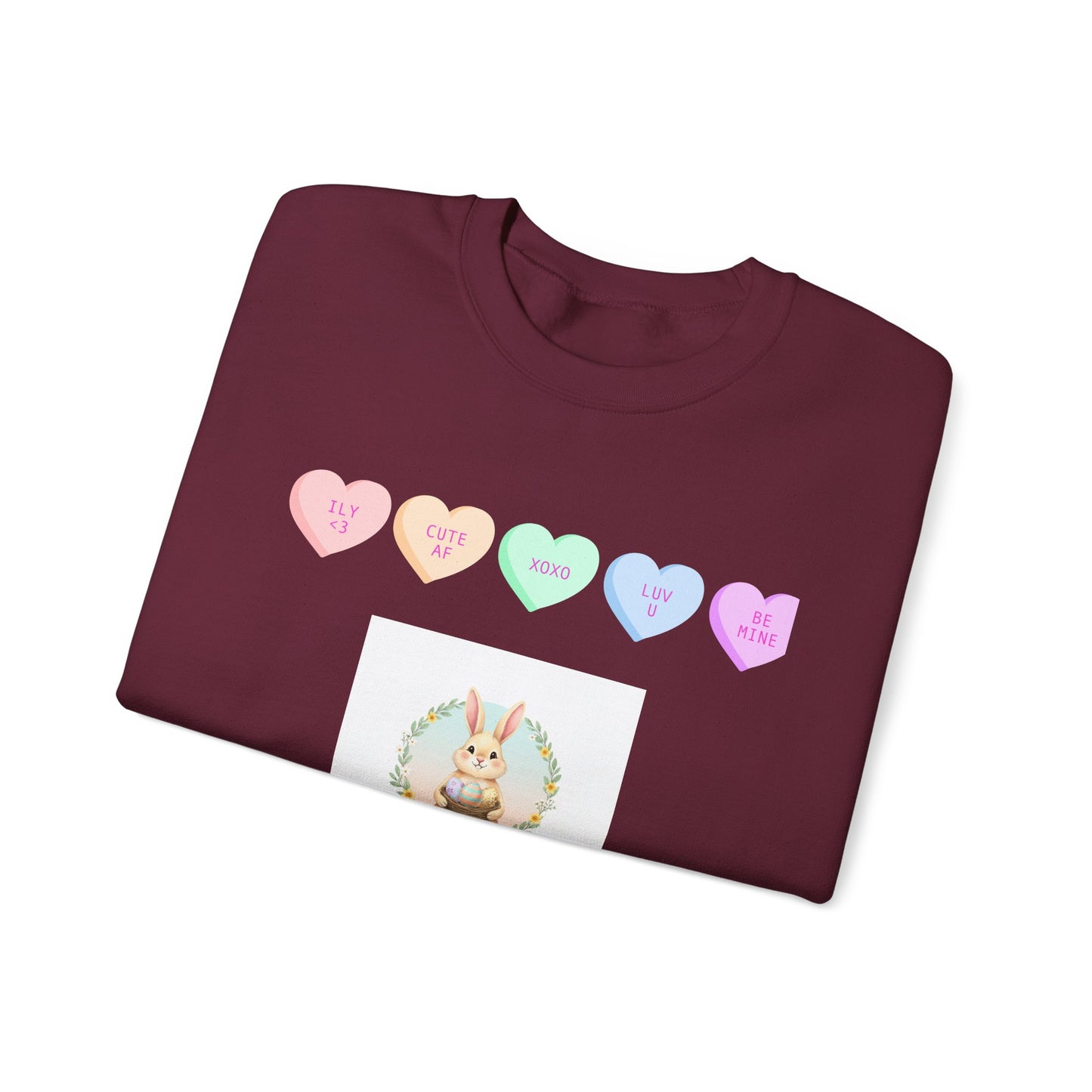 Easter Bunny & Candy Hearts Crewneck Sweatshirt