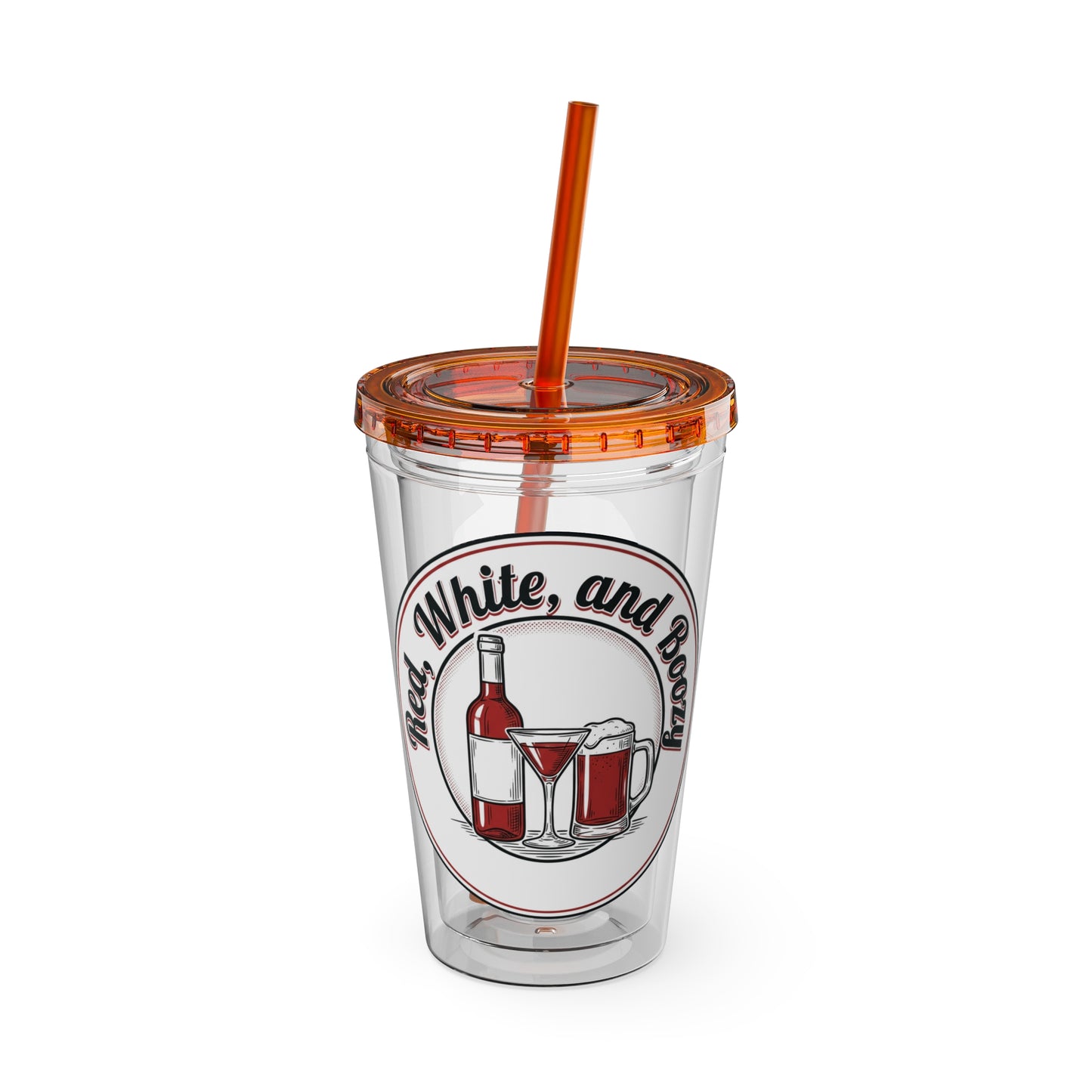 16oz Sunsplash Tumbler with Straw — Beach BBQ Graphic Travel Cup