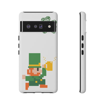 St. Patrick’s Pixel Leprechaun Phone Case — Cute Retro Gaming Clover Design