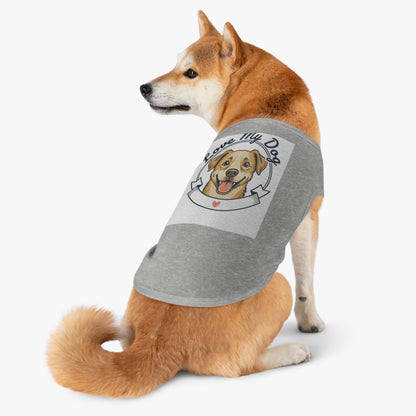 Dog Love Pet Tank Top - "Love My Dog" Cute Smiling Pup Graphic