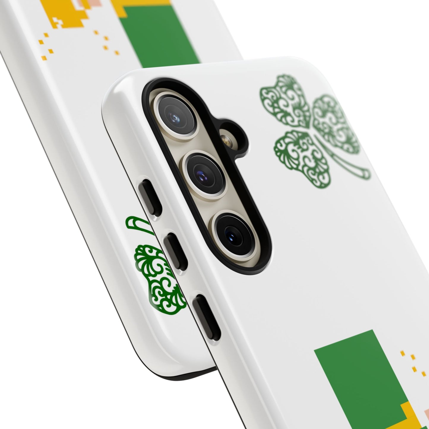 St. Patrick’s Pixel Leprechaun Phone Case — Cute Retro Gaming Clover Design