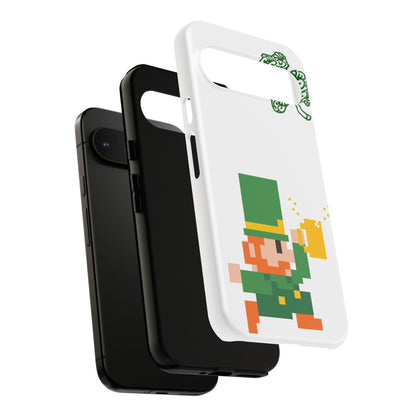 St. Patrick’s Pixel Leprechaun Phone Case — Cute Retro Gaming Clover Design