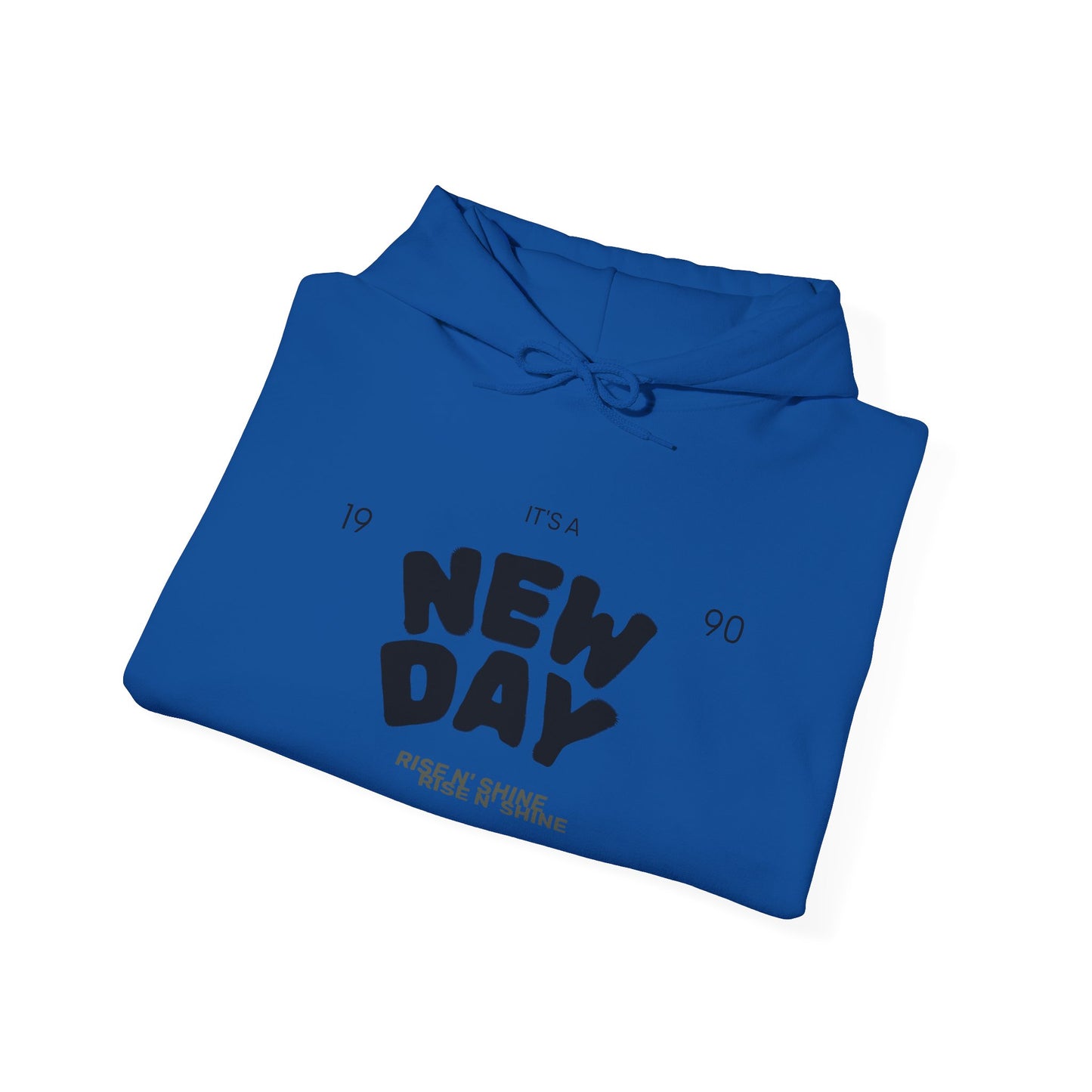New Day Hoodie — "New Day" Graphic Pullover with Star & Heart Sleeve Accents
