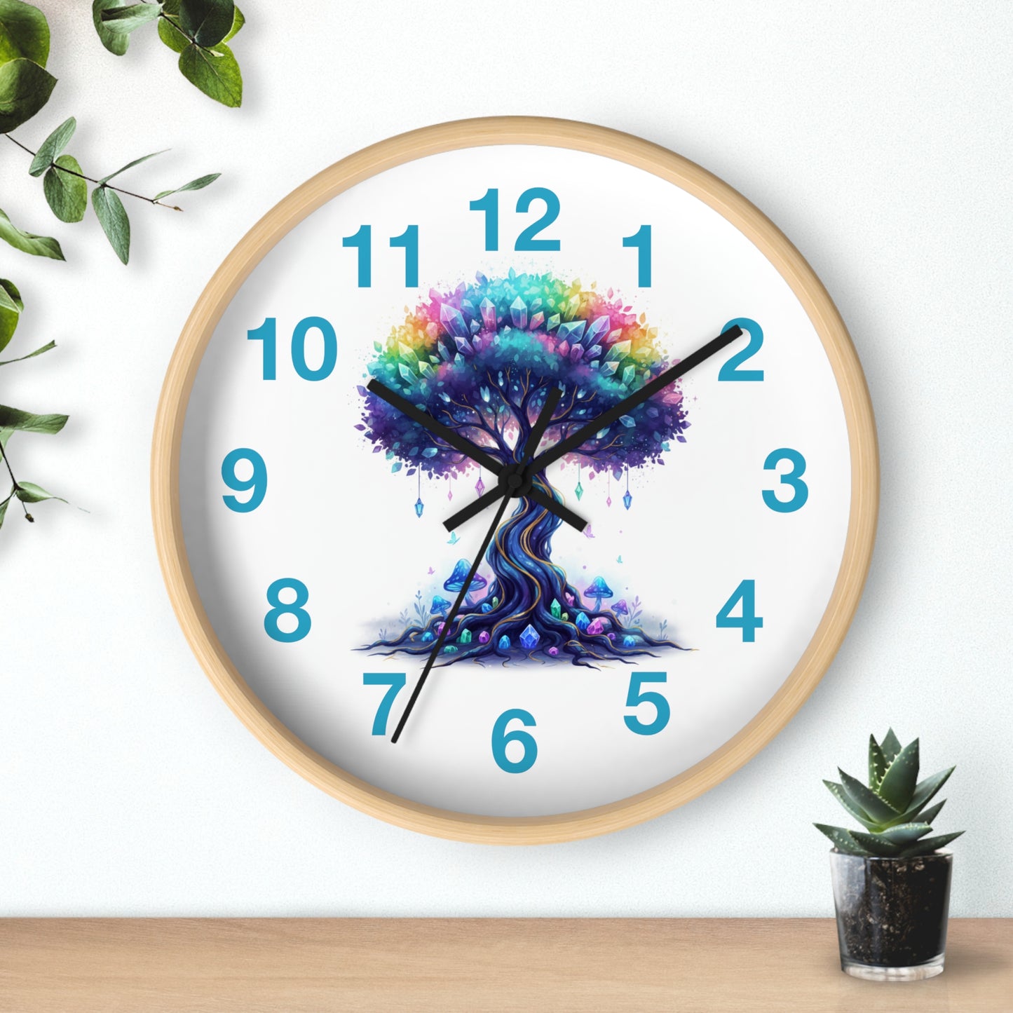 Colorful Tree Wall Clock — Rainbow Tree Home Decor Clock
