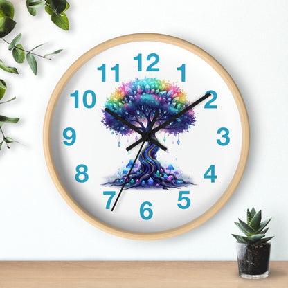 Colorful Tree Wall Clock — Rainbow Tree Home Decor Clock