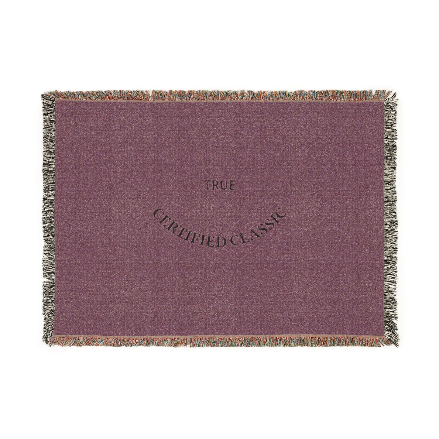 Woven Blanket — 'True Complicated Classic' Embroidered Throw (Pink or Green)
