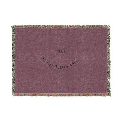 Woven Blanket — 'True Complicated Classic' Embroidered Throw (Pink or Green)