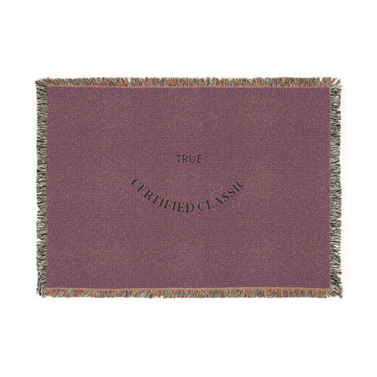Woven Blanket — 'True Complicated Classic' Embroidered Throw (Pink or Green)