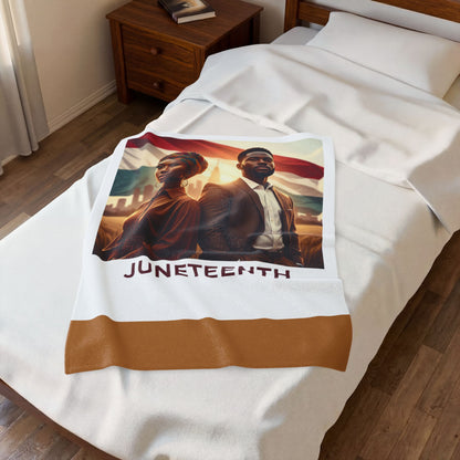 Juneteenth Velveteen Plush Blanket — Celebratory African American Freedom Tribute