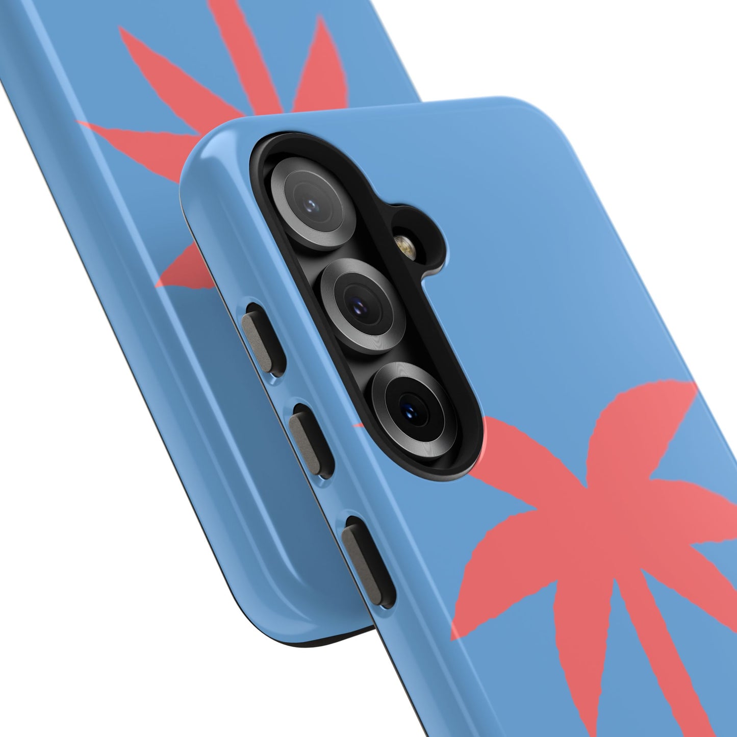 Tough Phone Case — Coral Palm on Sky Blue (Durable Protective Phone Cover)