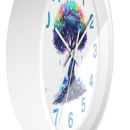 Colorful Tree Wall Clock — Rainbow Tree Home Decor Clock