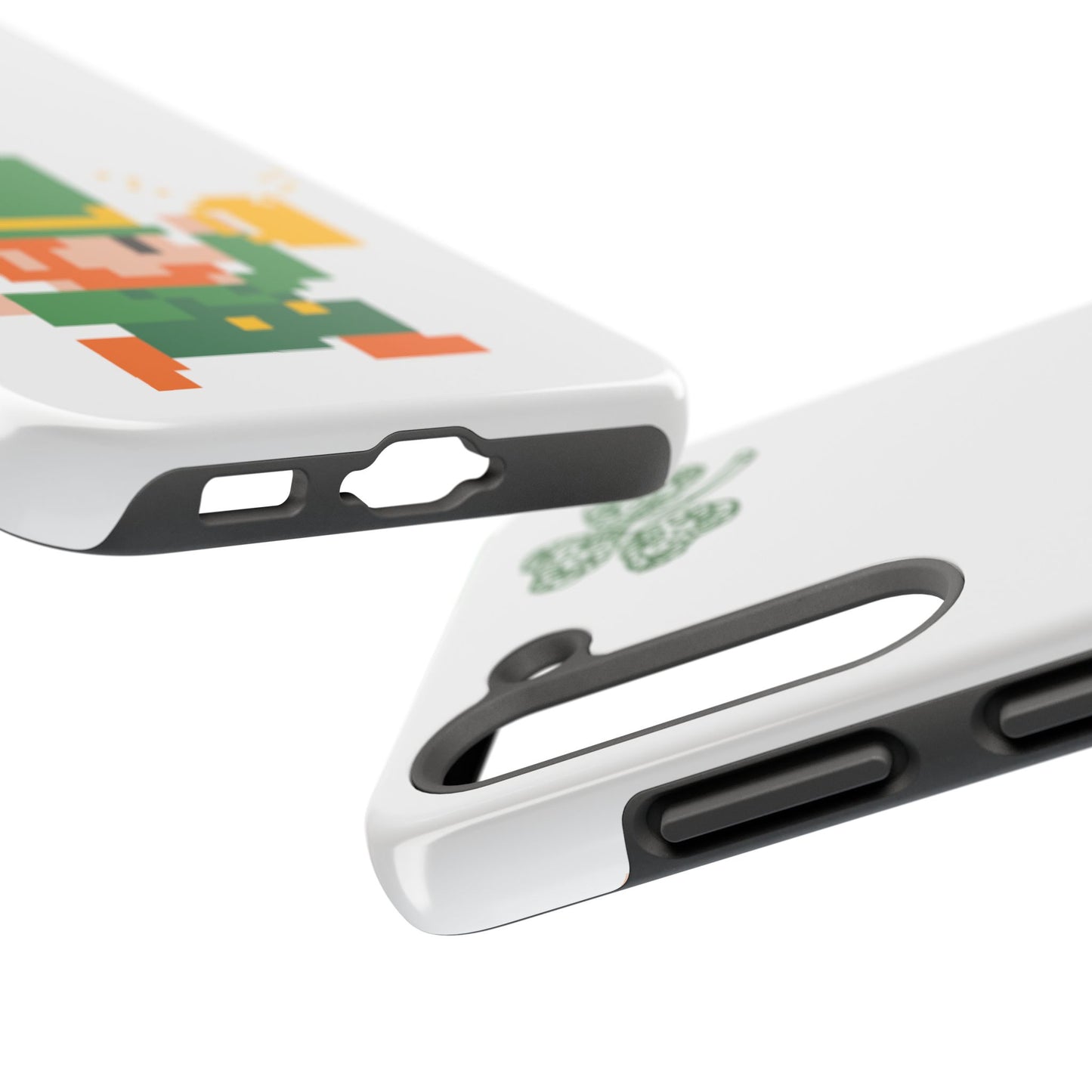 St. Patrick's Pixel Leprechaun Tough Phone Case — Shamrock & Beer Mug