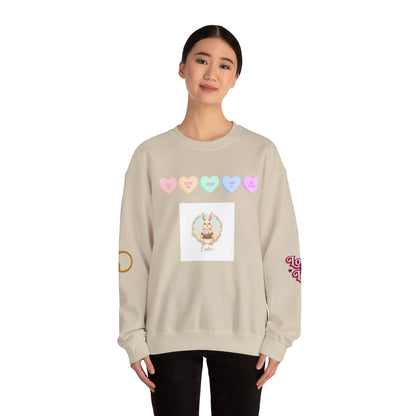 Easter Bunny & Candy Hearts Crewneck Sweatshirt