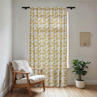 Boho Spring Sheer Curtain Panel – Floral Wreath & Retro Sun Patch Designs