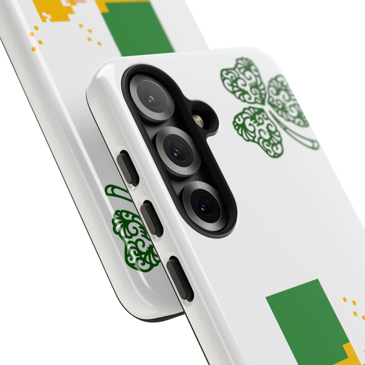 St. Patrick’s Pixel Leprechaun Phone Case — Cute Retro Gaming Clover Design