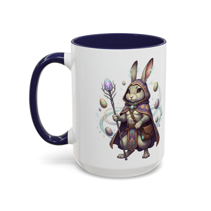 Easter Egg Accent Coffee Mug — Colorful Floral Bunny Design (11/15oz)