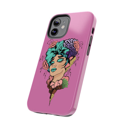 Tough Phone Case — Retro Floral Femme Illustration, Protective Art Phone Cover