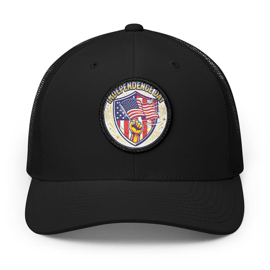 American Flag Patch Trucker Cap – Embroidered Snapback Baseball Hat