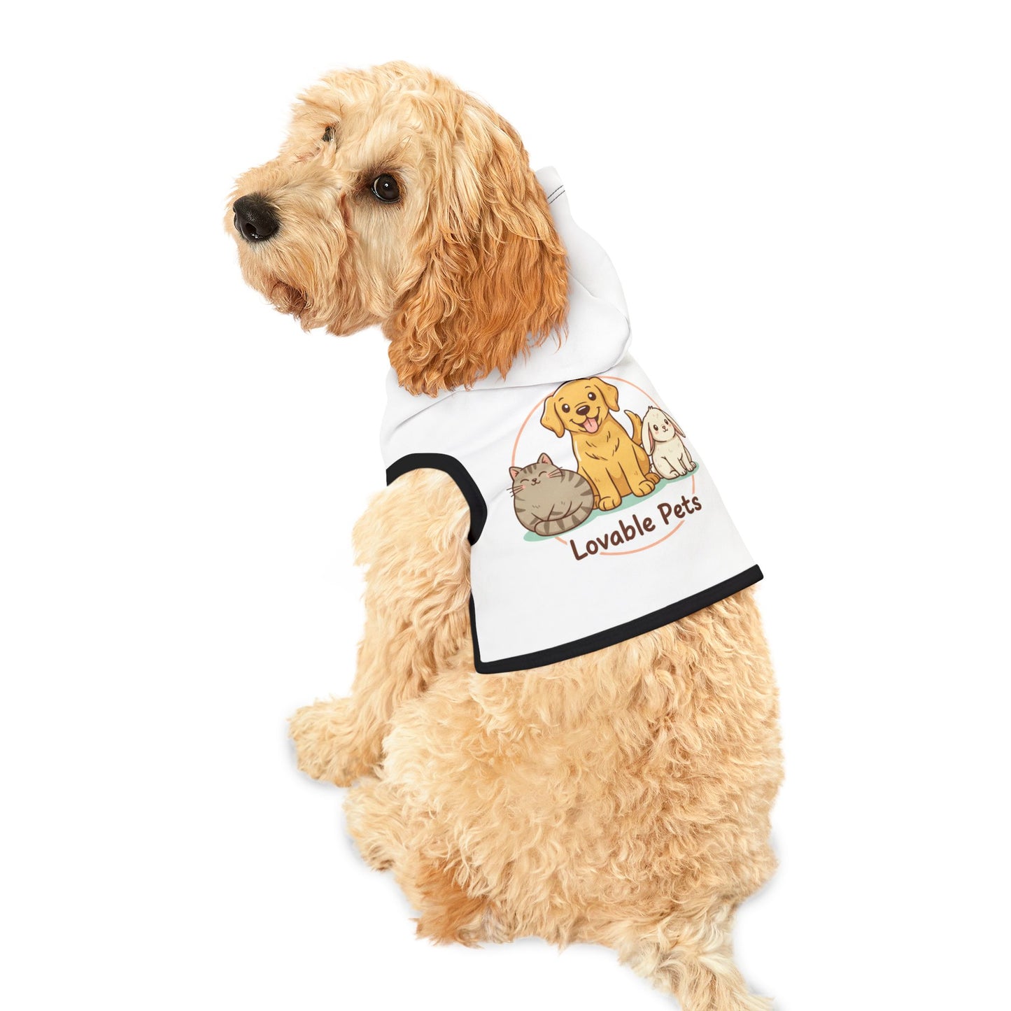 Pet Hoodie - 'Lovable Pets' Cute Dog & Cat Graphic Hoodie for Small Dogs and Cats
