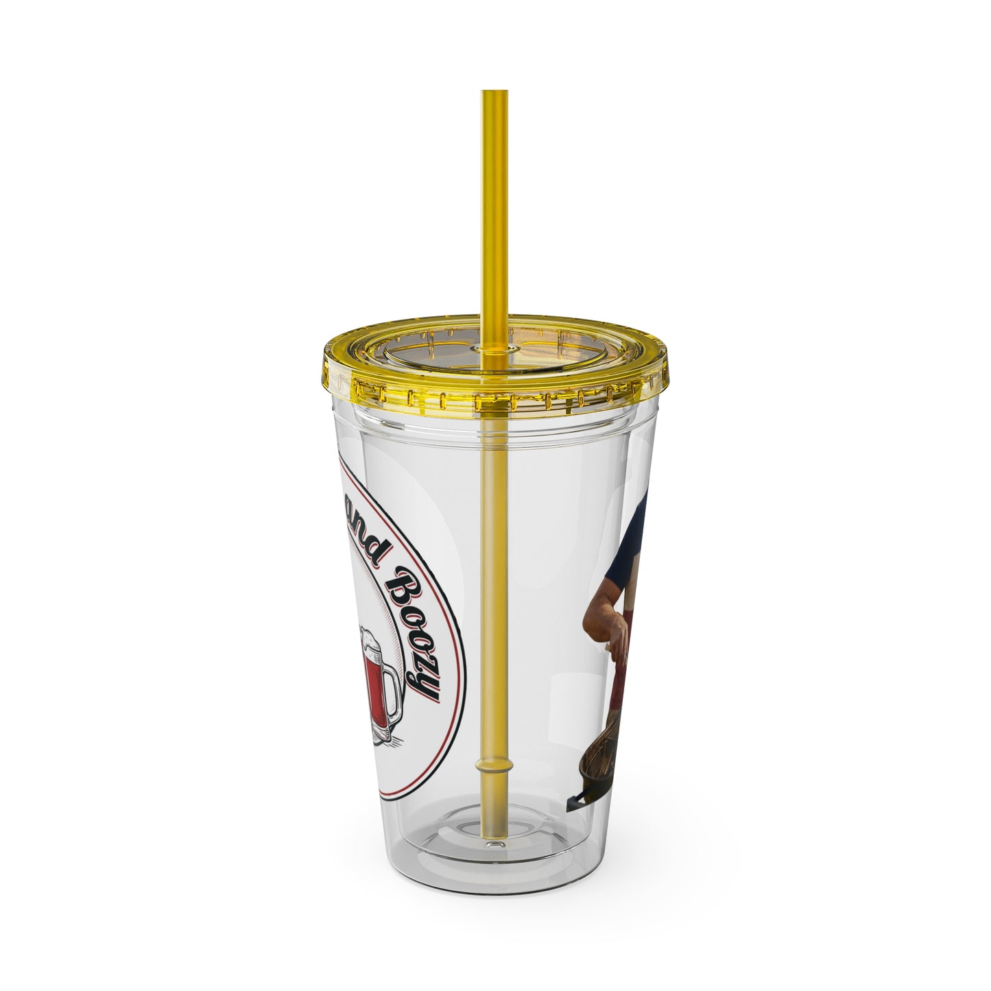 16oz Sunsplash Tumbler with Straw — Beach BBQ Graphic Travel Cup