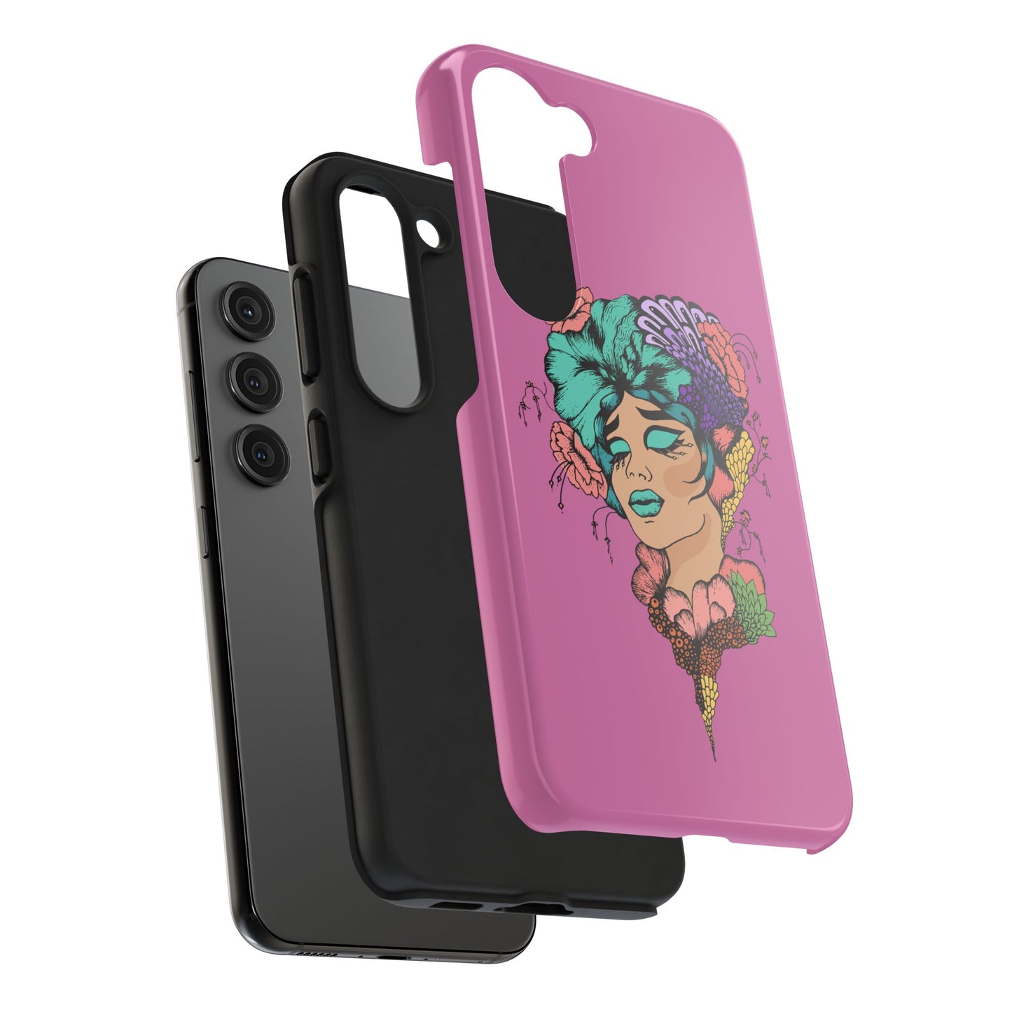 Tough Phone Case — Retro Floral Femme Illustration, Protective Art Phone Cover
