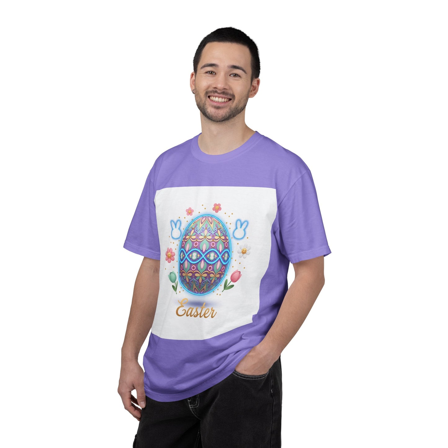 Easter Egg T-Shirt — Pastel Painted Egg & Basket Graphic