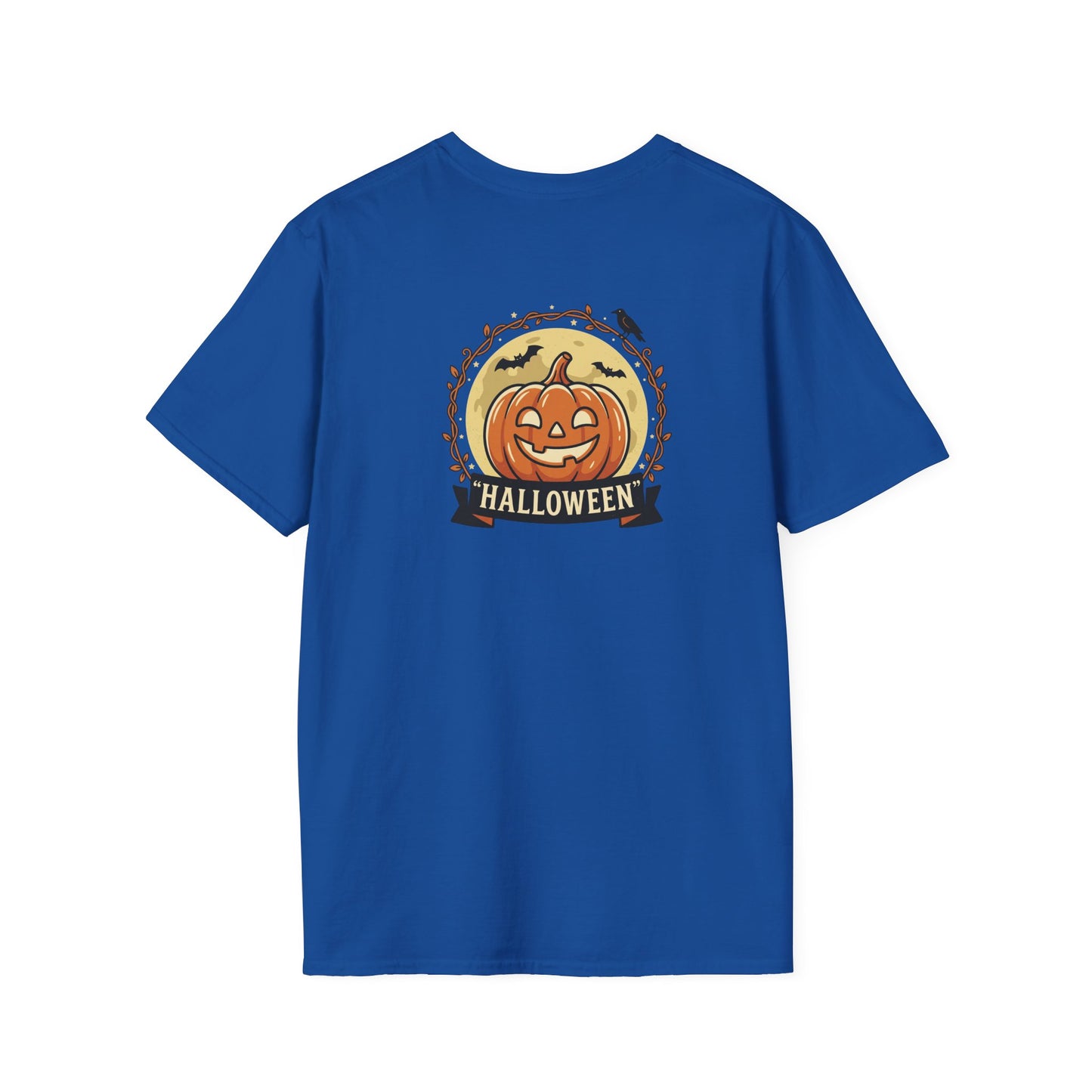 Halloween Pumpkin Graphic T-Shirt — "Happy Haunting" Cute Cat Jack-o'-Lantern Tee