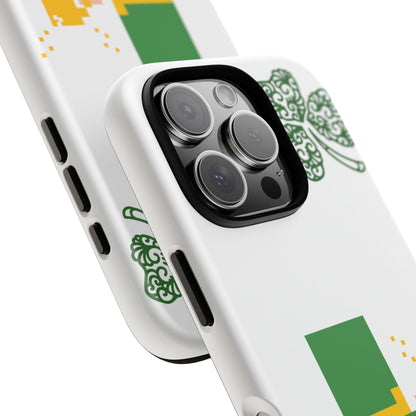 St. Patrick’s Pixel Leprechaun Phone Case — Cute Retro Gaming Clover Design
