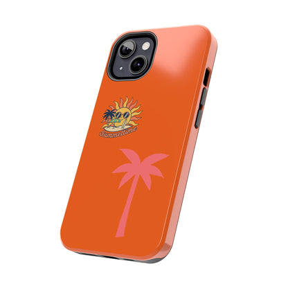 Summertime Palm Tough Phone Case — Retro Sun & Pink Palm Tropical Protective Cover