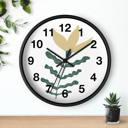 Botanical Wall Clock — Minimal Floral Timepiece
