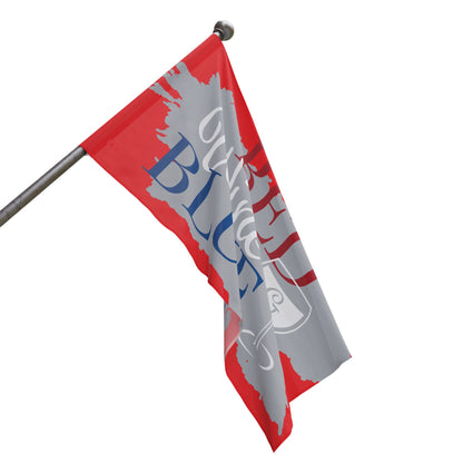 Flag - Red Wine & Blue Decorative Flag (Bed Wine & Blue Design)