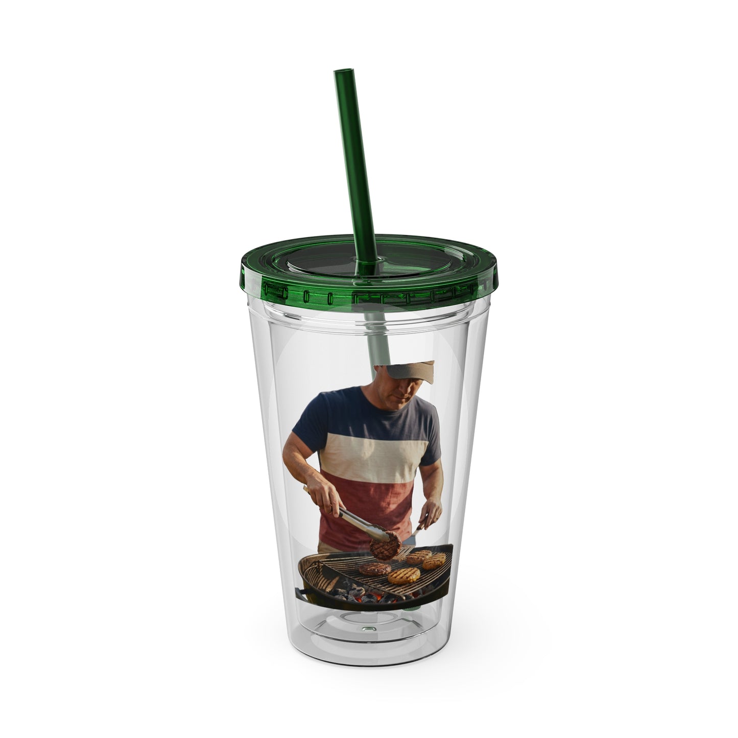 16oz Sunsplash Tumbler with Straw — Beach BBQ Graphic Travel Cup