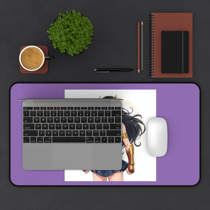 Wonder Hero Desk Mat — Purple Superhero Mousepad