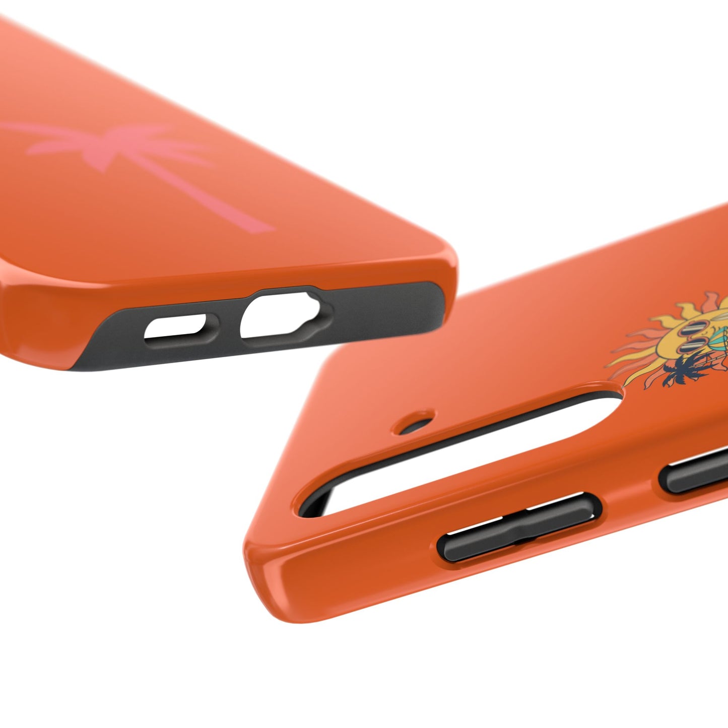 Summertime Palm Tough Phone Case — Retro Sun & Pink Palm Tropical Protective Cover